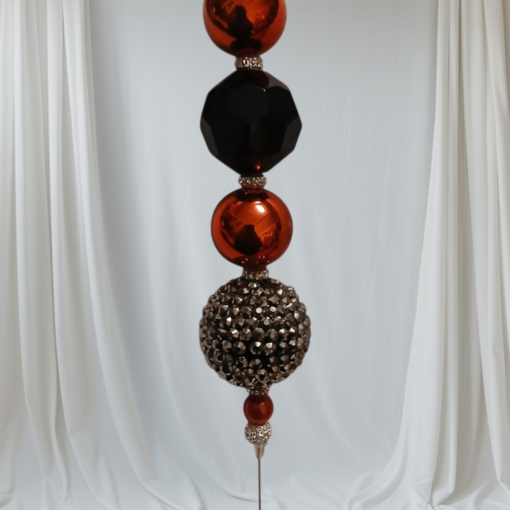 New/COGIC  Elegant Red and Black Beaded Hatpin